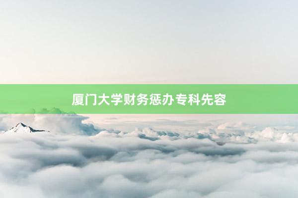 厦门大学财务惩办专科先容